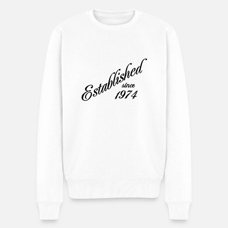 Established since 1974 - Pull Premium bio Homme - blanc