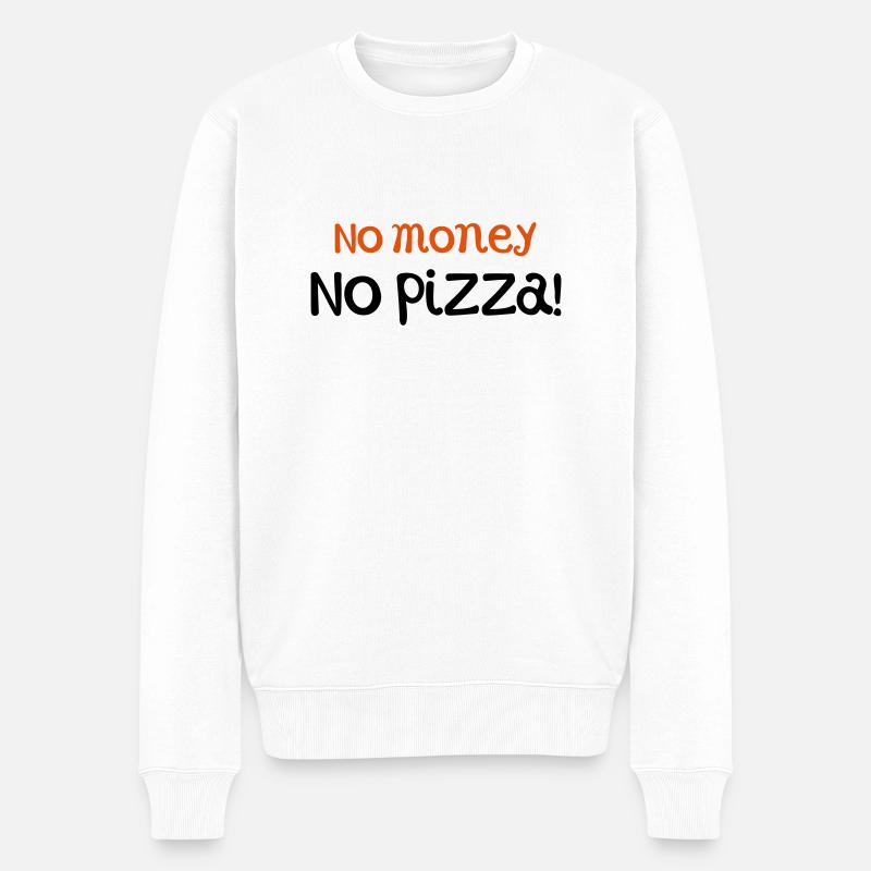 pizza lustig - Männer Premium Bio Pullover - Weiß