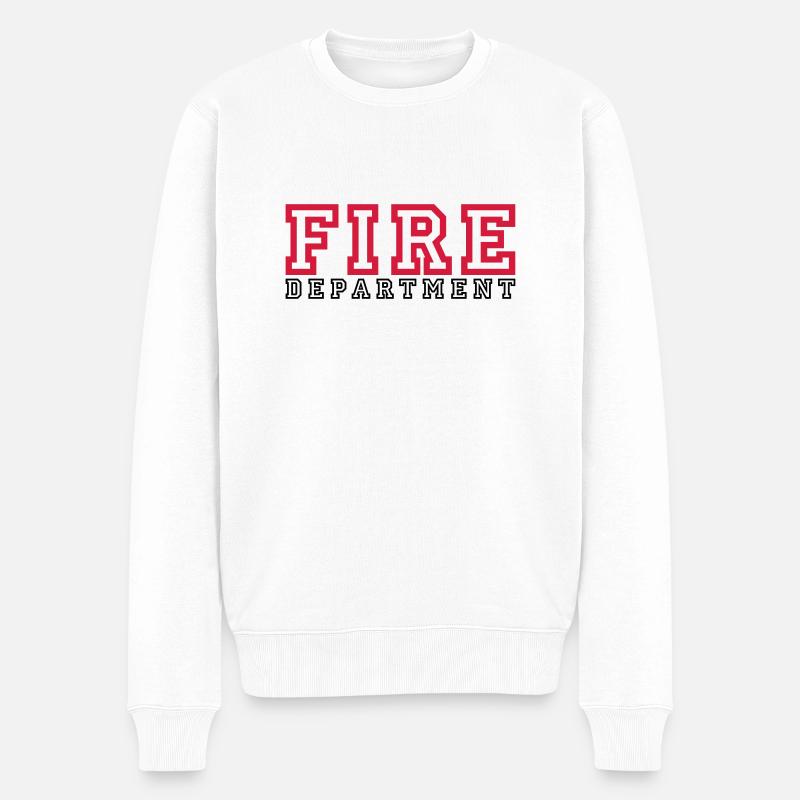 Schriftzug FIRE Department - Männer Premium Bio Pullover - Weiß