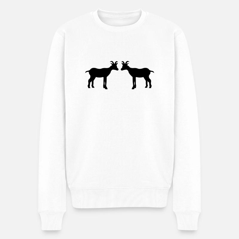 ziege2 - Männer Premium Bio Pullover - Weiß