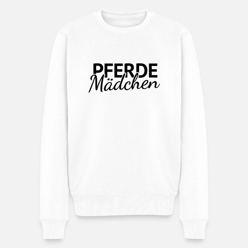 Pferdemädchen - Männer Premium Bio Pullover - Weiß