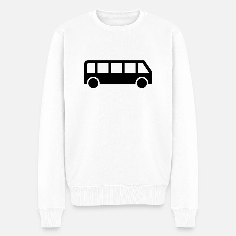 Bus - Männer Premium Bio Pullover - Weiß
