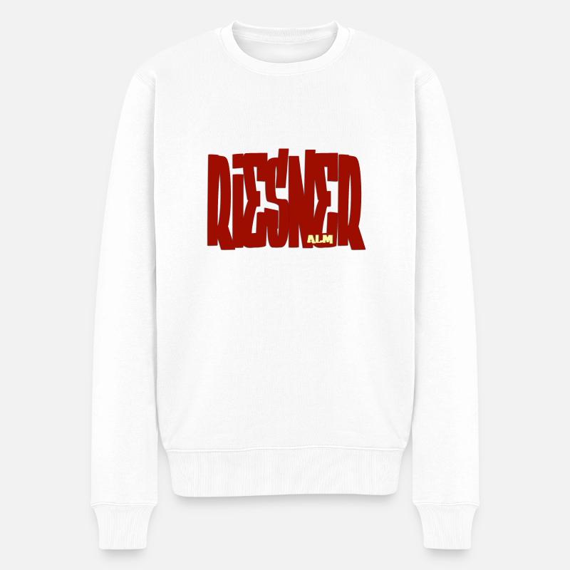 Riesneralm - Steiermark - Männer Premium Bio Pullover - Weiß