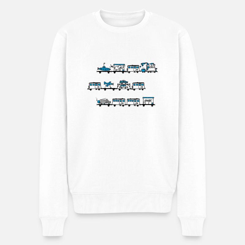 Lokomotivführer-T-Shirt - Männer Premium Bio Pullover - Weiß