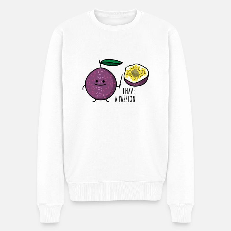 Fruit de la passion drôle - passion - Pull Premium bio Homme - blanc