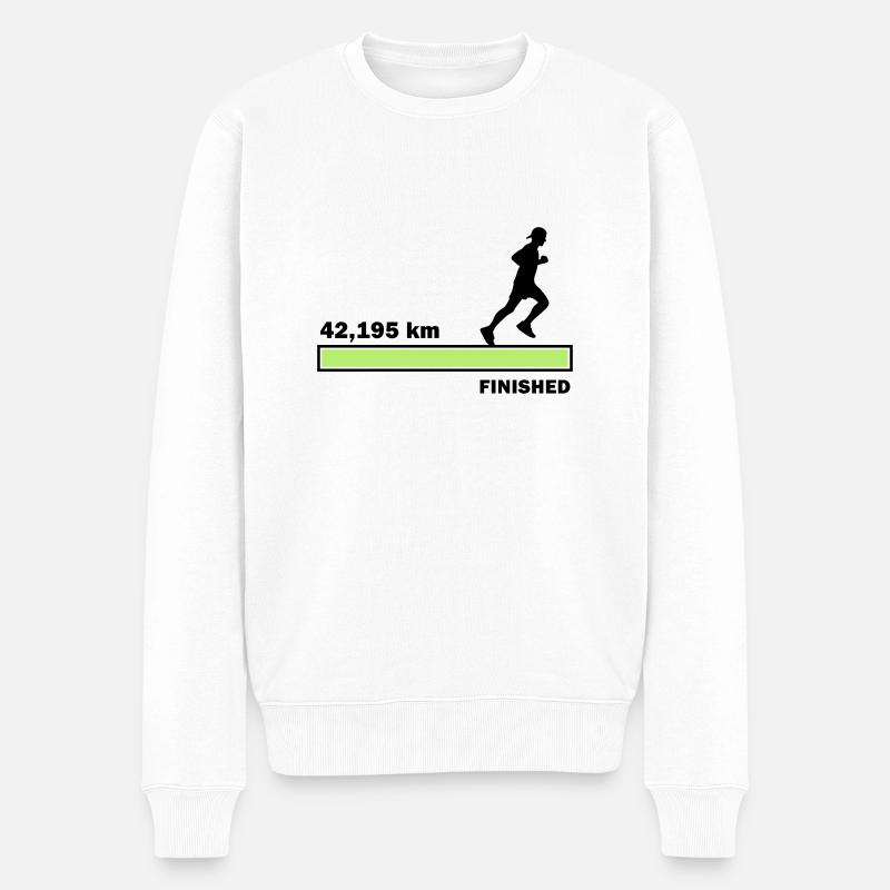 42,195 km finished - Männer Premium Bio Pullover - Weiß
