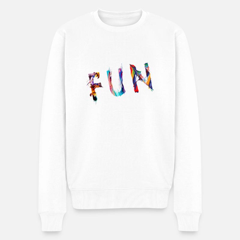 Fun 2 - Männer Premium Bio Pullover - Weiß