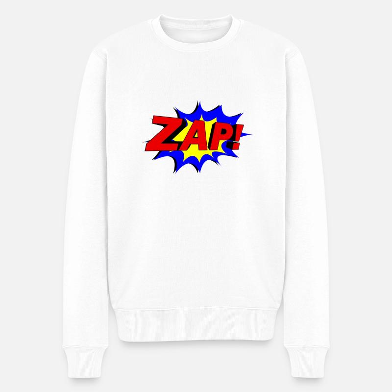 Slogan ZAP! - Männer Premium Bio Pullover - Weiß