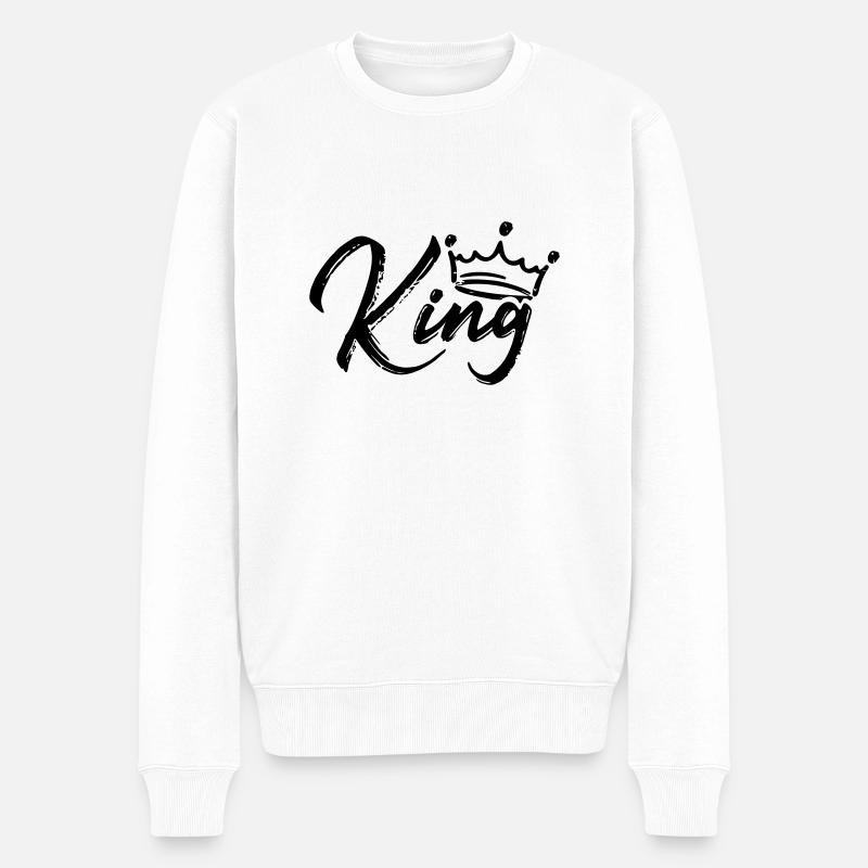 King (motif partenaire) - Pull Premium bio Homme - blanc