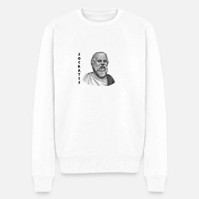 Sokrates - Männer Premium Bio Pullover - Weiß