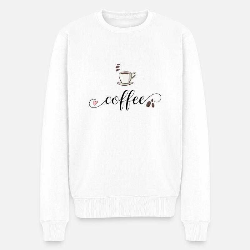 coffee - Männer Premium Bio Pullover - Weiß