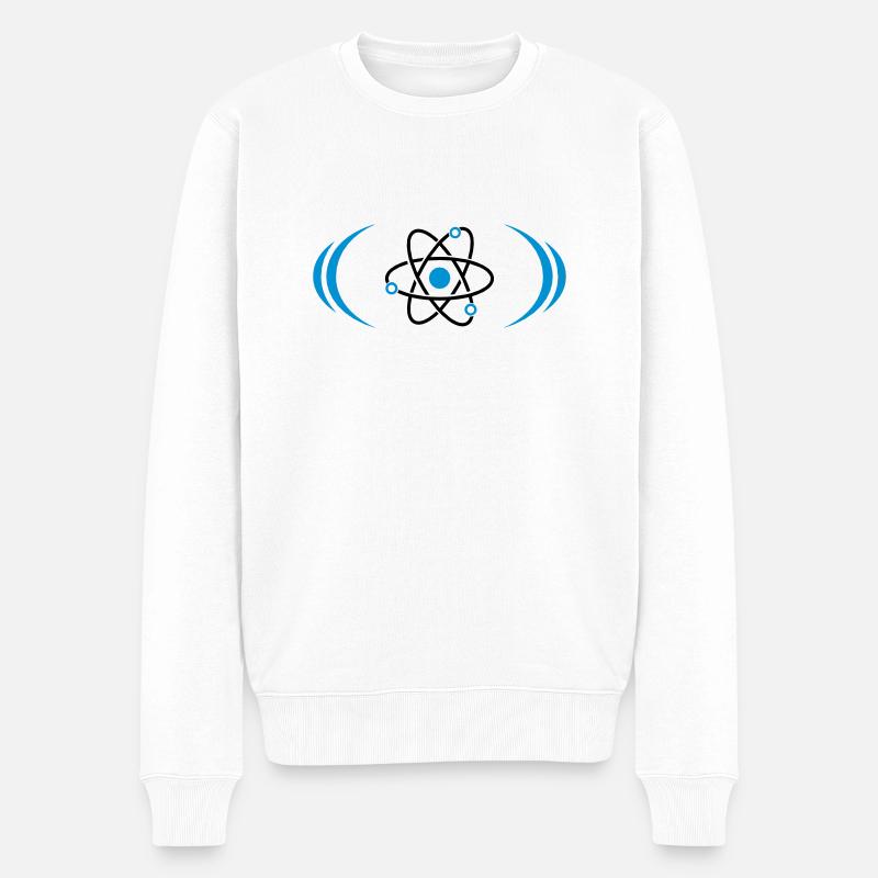 Atom Symbol radioaktiv - Männer Premium Bio Pullover - Weiß