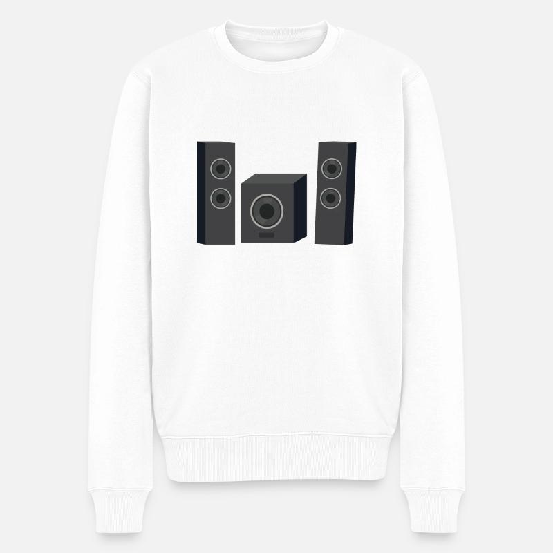 Lautsprecher Boxen - Männer Premium Bio Pullover - Weiß