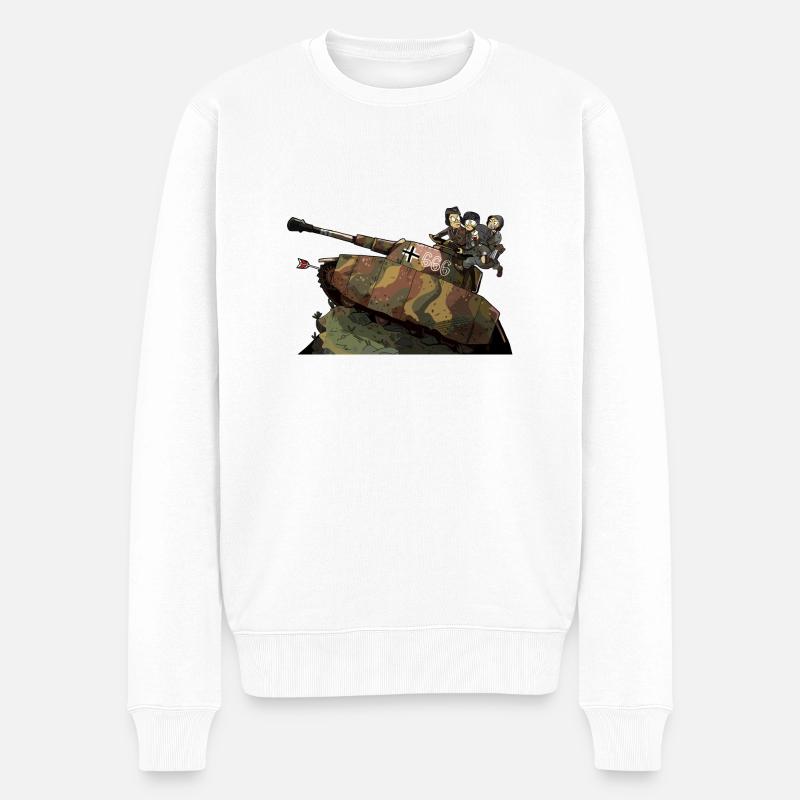 Tiny Panzers - Panzer IV - Männer Premium Bio Pullover - Weiß