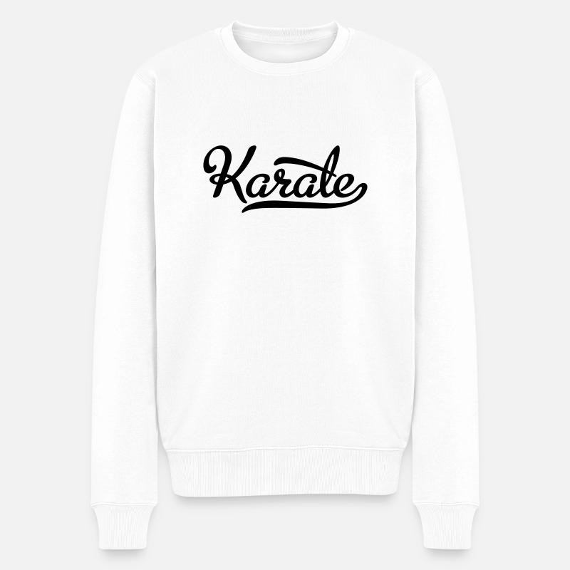 Karate - Männer Premium Bio Pullover - Weiß