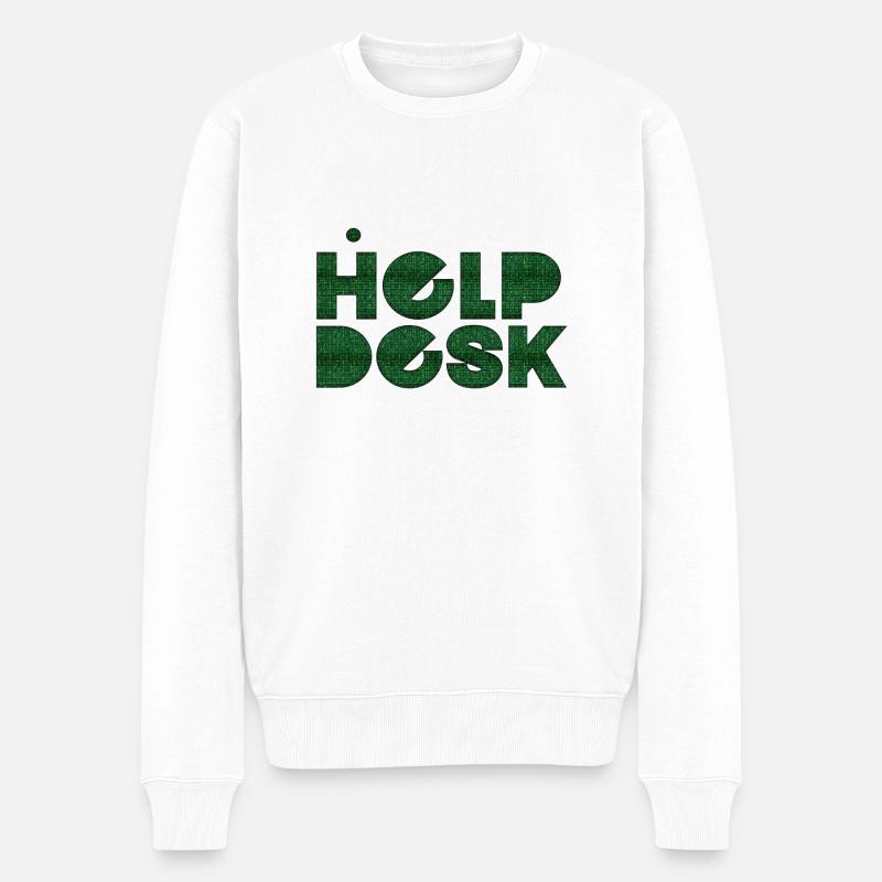 Helpdesk IT-Support-Geek Computer-Computer-Geek - Männer Premium Bio Pullover - Weiß