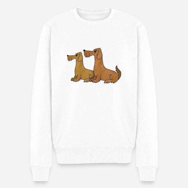 Hunde - Männer Premium Bio Pullover - Weiß