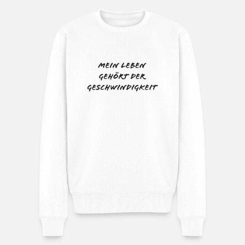 Autospruch - Männer Premium Bio Pullover - Weiß