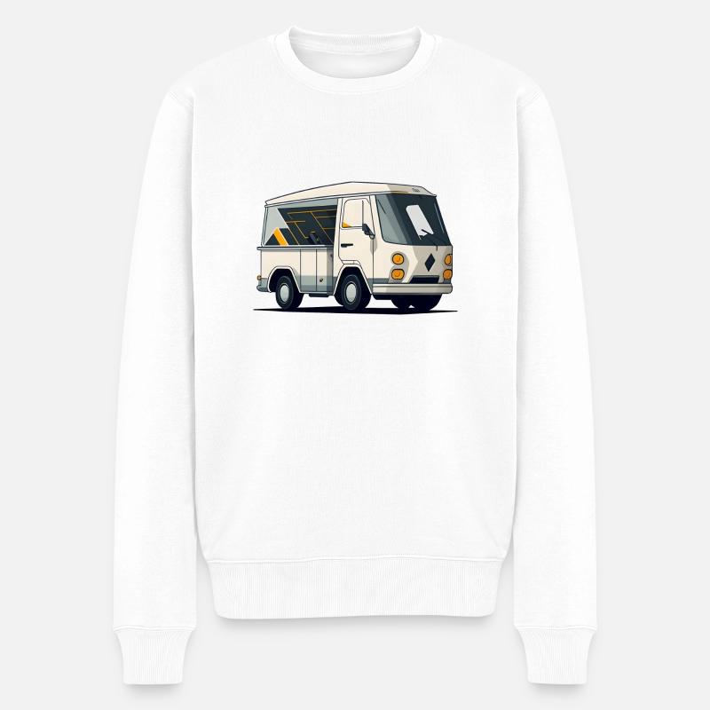 Futuristischer Camper Van - Männer Premium Bio Pullover - Weiß