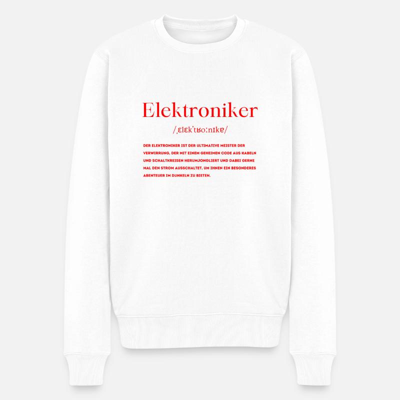 Elektroniker Definition - Männer Premium Bio Pullover - Weiß