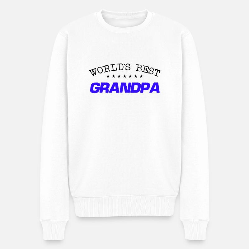 worlds best grandpa - Männer Premium Bio Pullover - Weiß