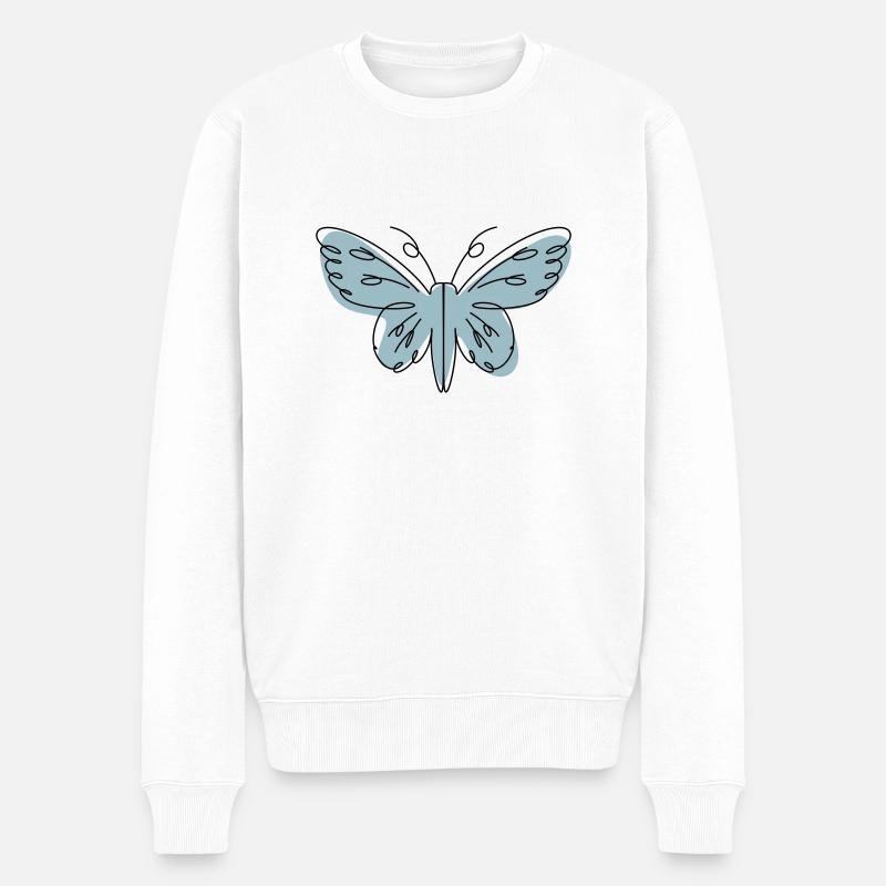Papillon de conception abstraite - Pull Premium bio Homme - blanc