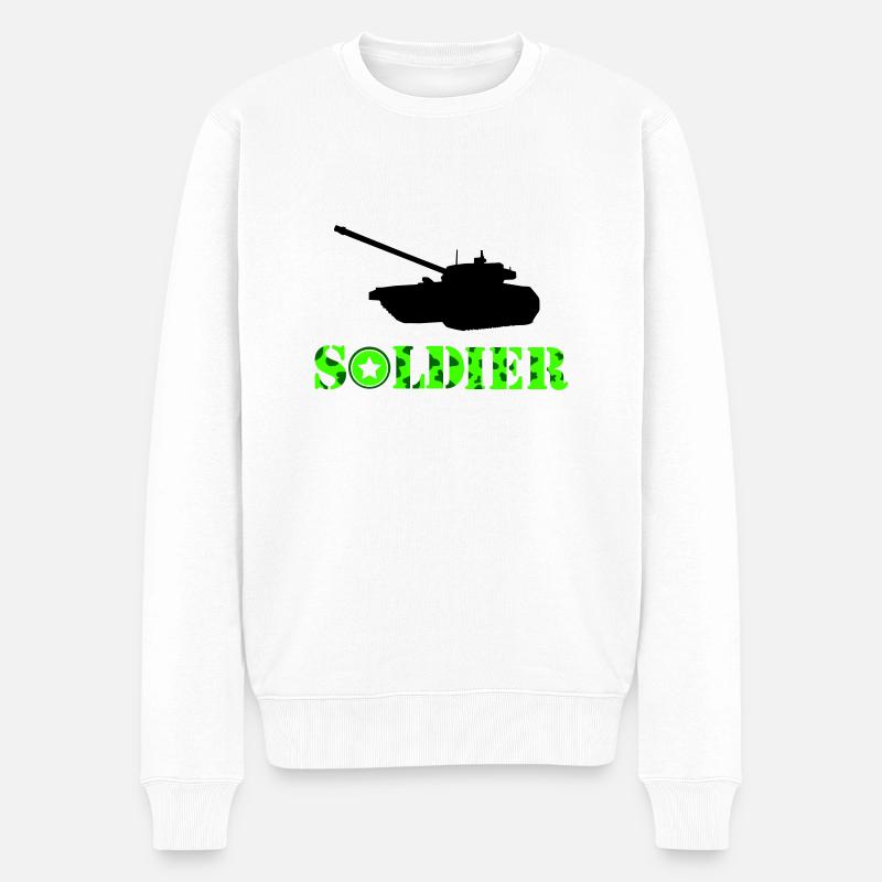 panzer soldat - Männer Premium Bio Pullover - Weiß