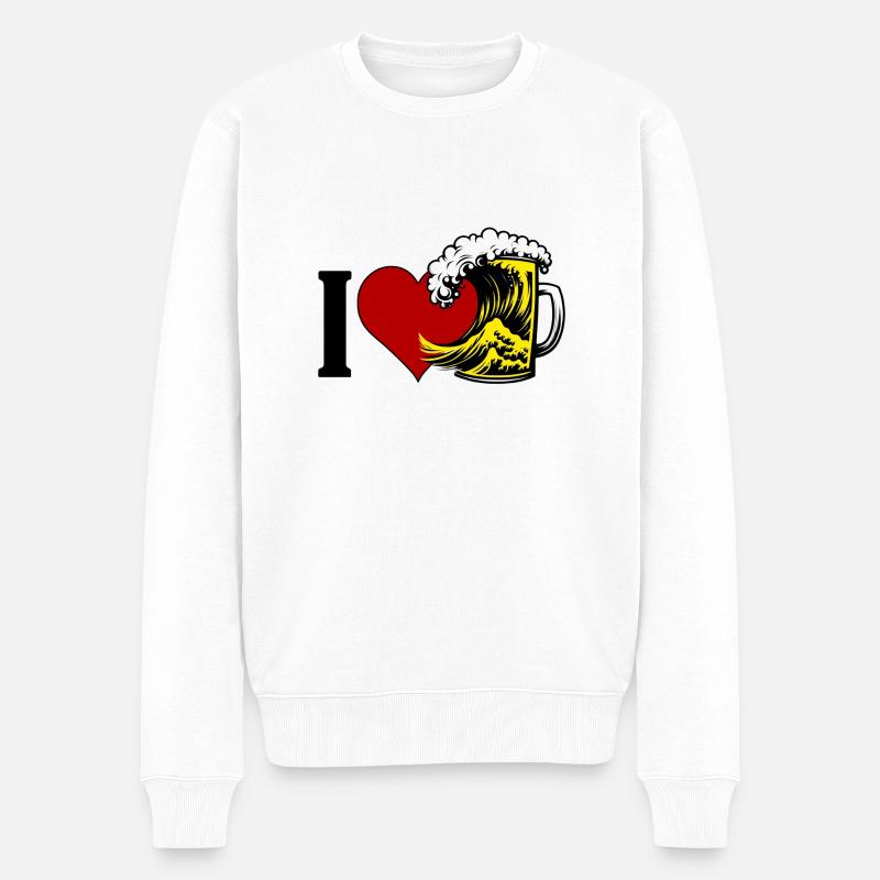 J’aime la bière - Pull Premium bio Homme - blanc