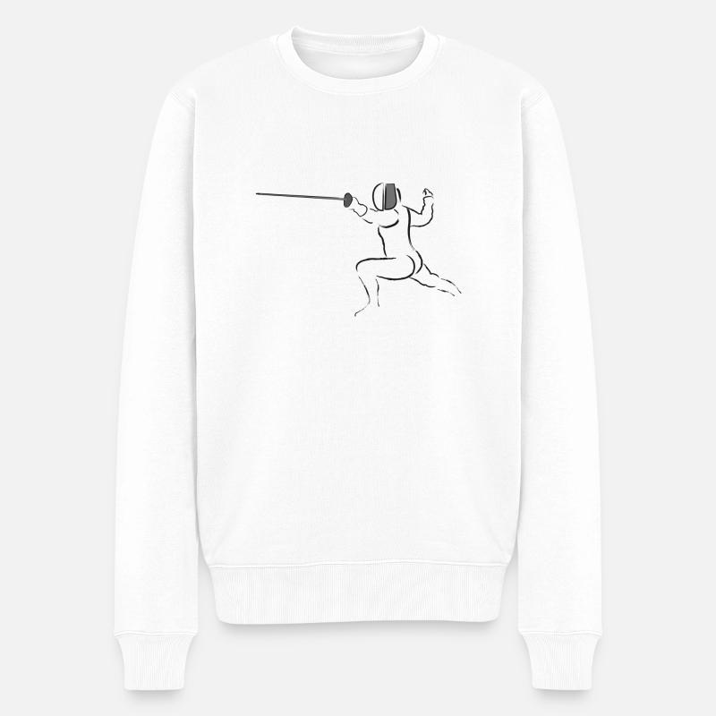 Fechten - Männer Premium Bio Pullover - Weiß