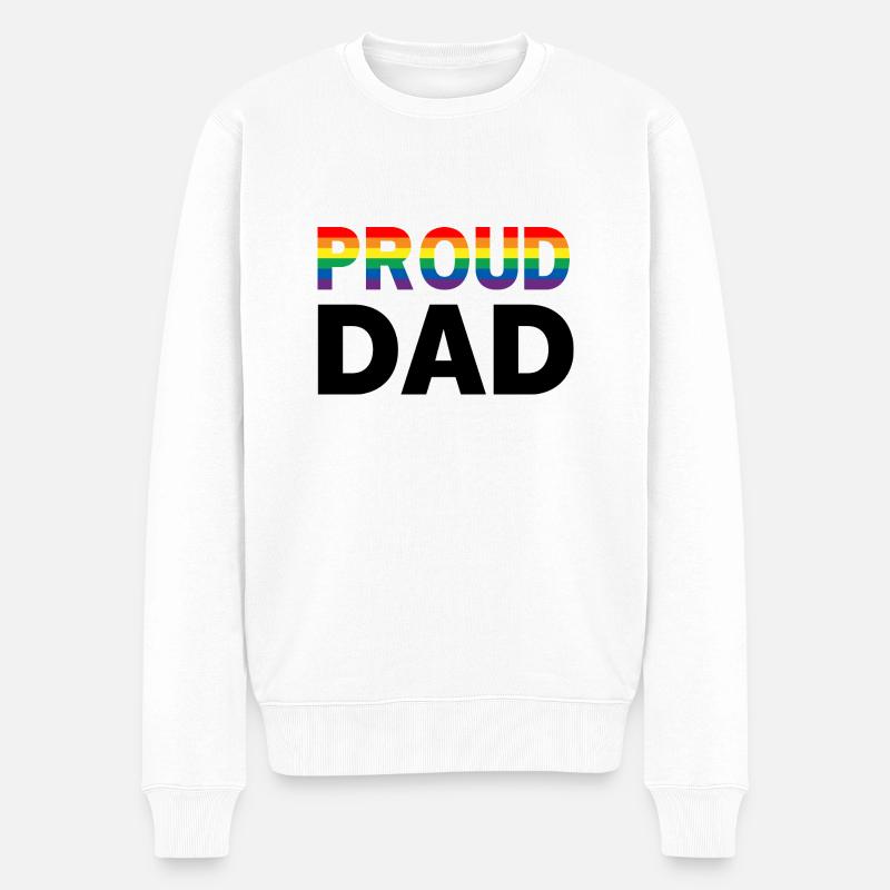 Proud Dad Pride - Männer Premium Bio Pullover - Weiß