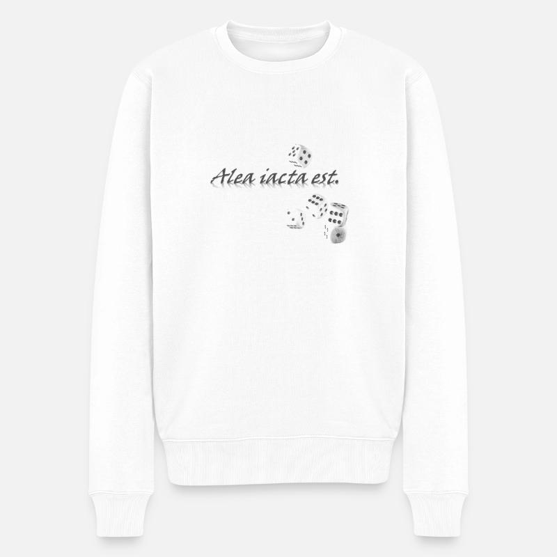 Alea iacta est. - Die Würfel sind gefallen - Männer Premium Bio Pullover - Weiß