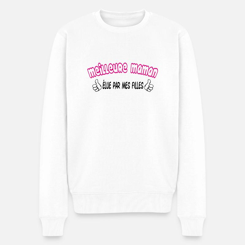 BESTE MAMA - Männer Premium Bio Pullover - Weiß