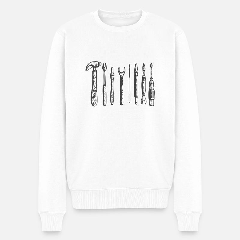Werkzeug - Männer Premium Bio Pullover - Weiß
