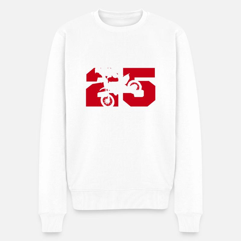 Moto 25 Biker - Männer Premium Bio Pullover - Weiß