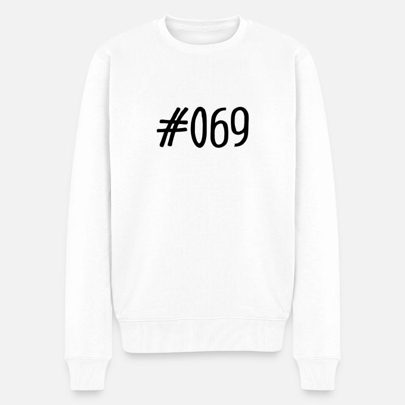 #069 - 069 Vorwahl Frankfurt Telefon Hashtag - Männer Premium Bio Pullover - Weiß