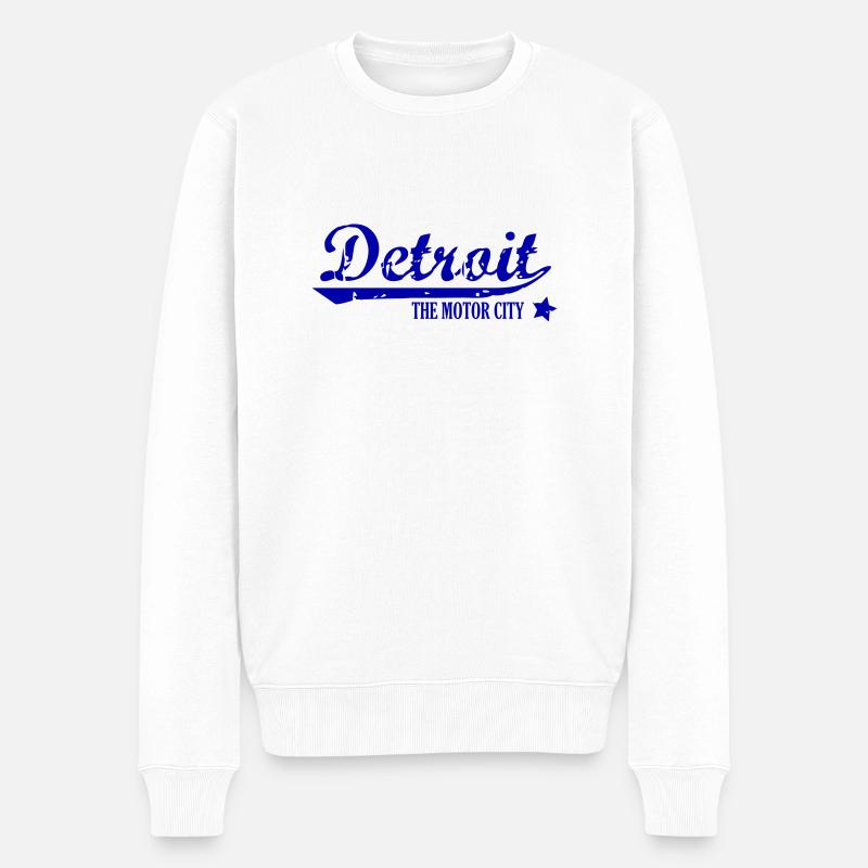 detroit - Männer Premium Bio Pullover - Weiß