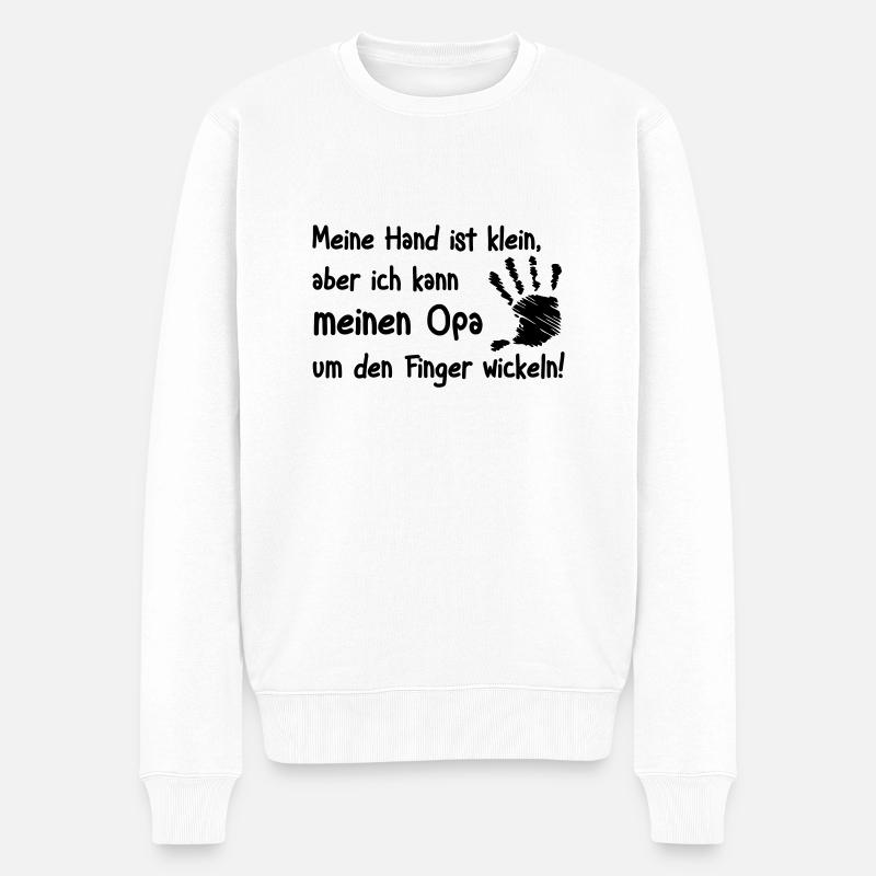 Opa um den Finger wickeln - Männer Premium Bio Pullover - Weiß