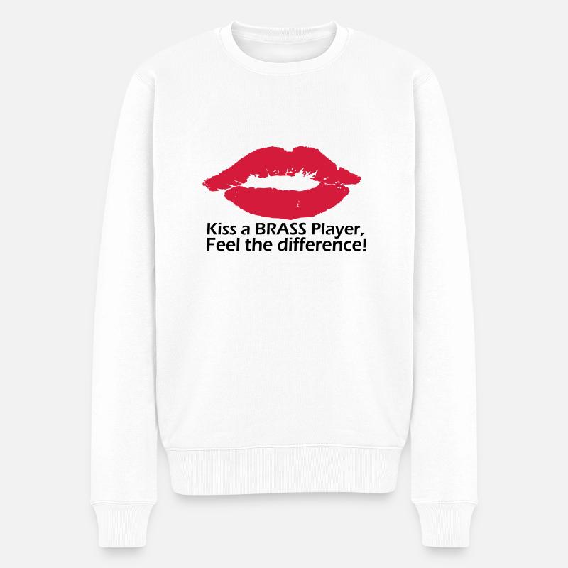 Kiss a brass player - Pull Premium bio Homme - blanc