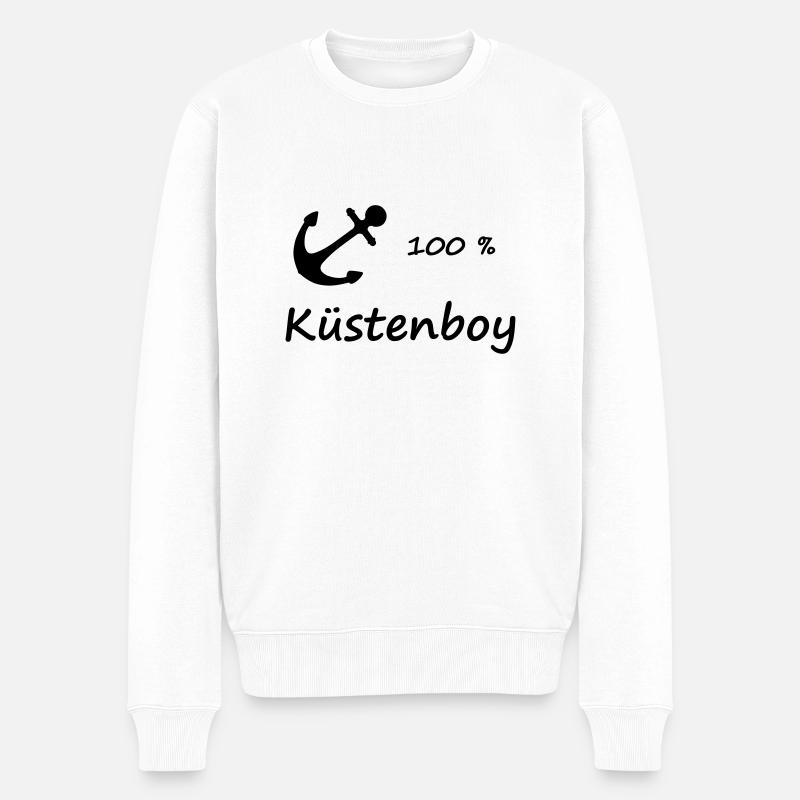 100 % Küstenboy - Männer Premium Bio Pullover - Weiß