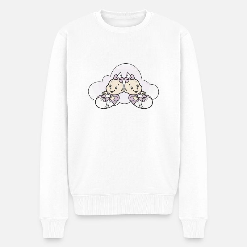 bébés jumeaux - Pull Premium bio Homme - blanc