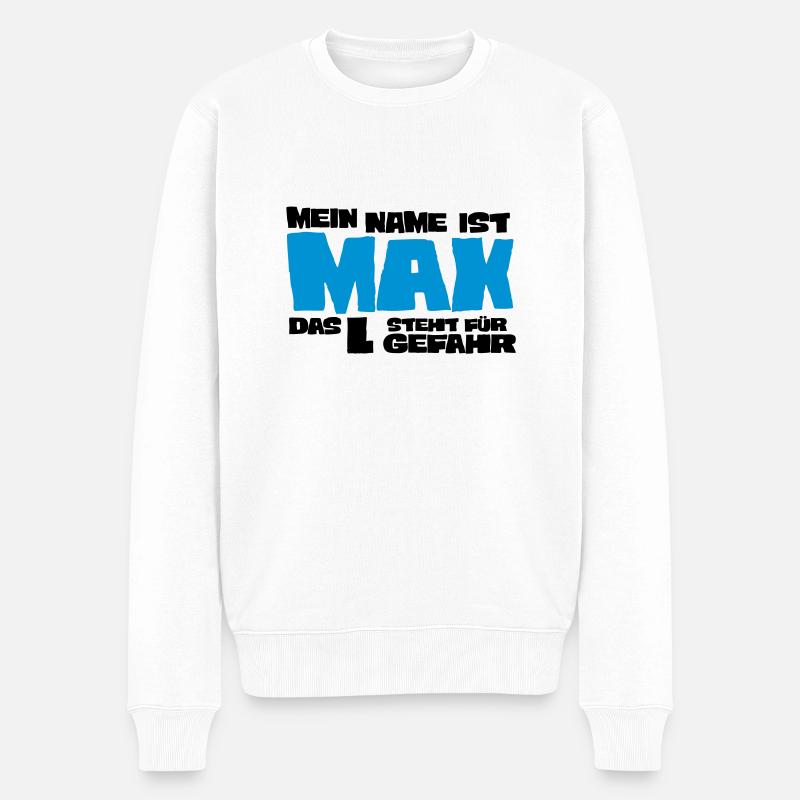 max - Männer Premium Bio Pullover - Weiß