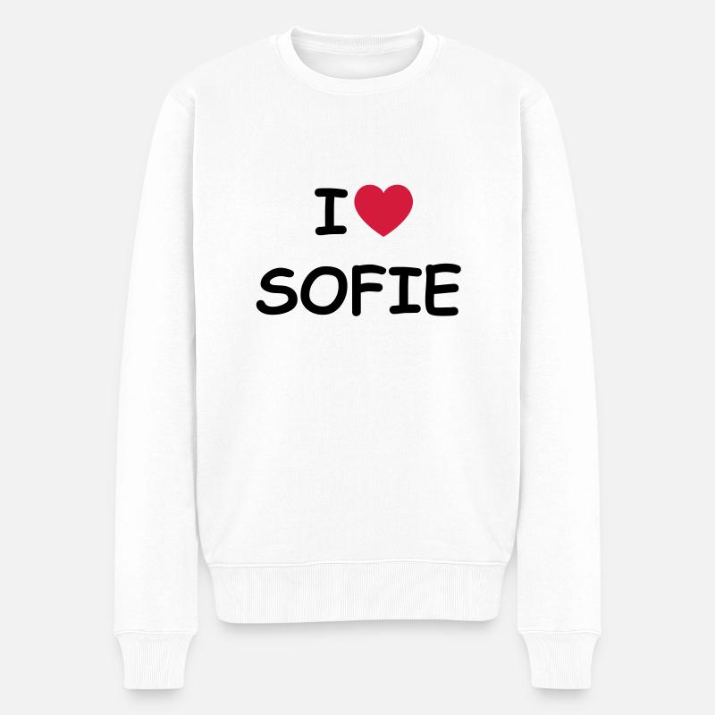 I love Sofie - Männer Premium Bio Pullover - Weiß