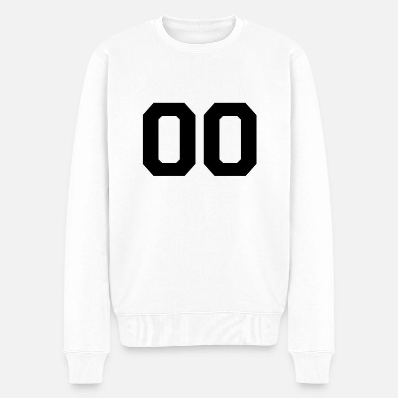 00_nummer_f1 - Männer Premium Bio Pullover - Weiß