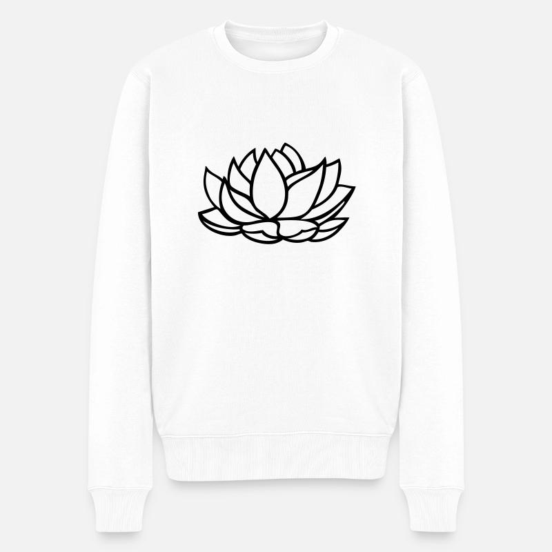 Lotusblüte - Männer Premium Bio Pullover - Weiß