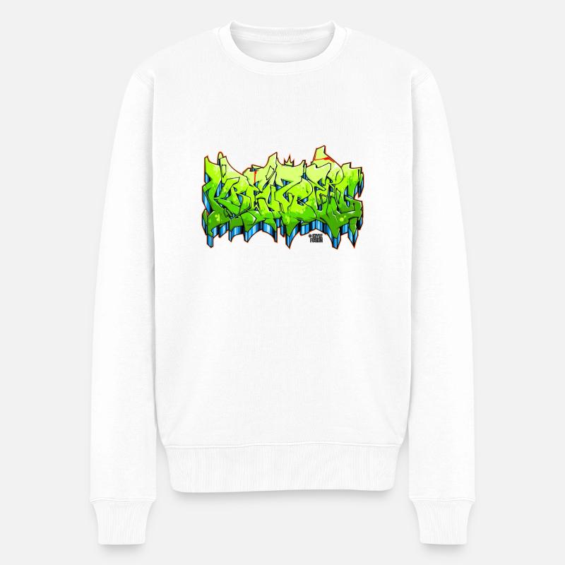 Berlin Kreuzberg Graffiti Shirt - Männer Premium Bio Pullover - Weiß