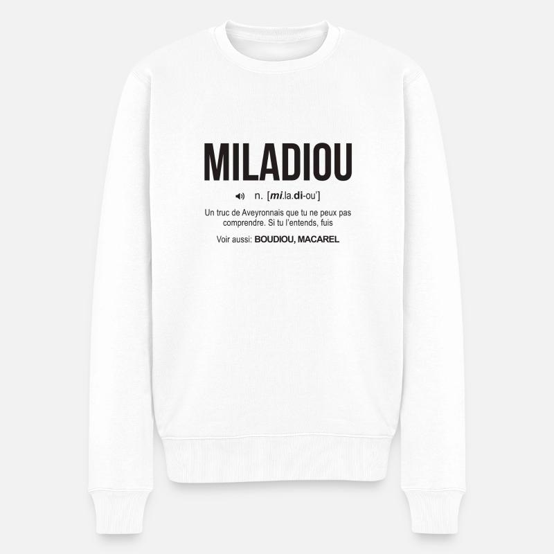 miladiou aveyron definition - Pull Premium bio Homme - blanc