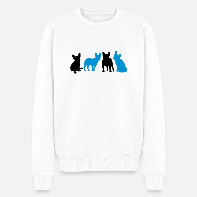 Französische Bulldogge - Männer Premium Bio Pullover - Weiß
