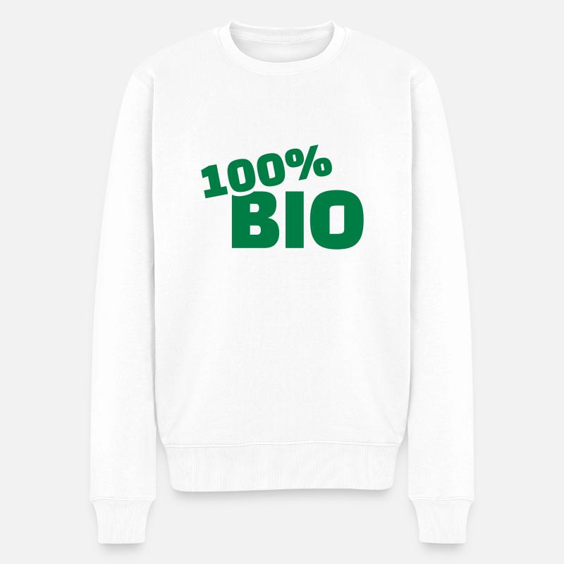 100% Bio - Männer Premium Bio Pullover - Weiß