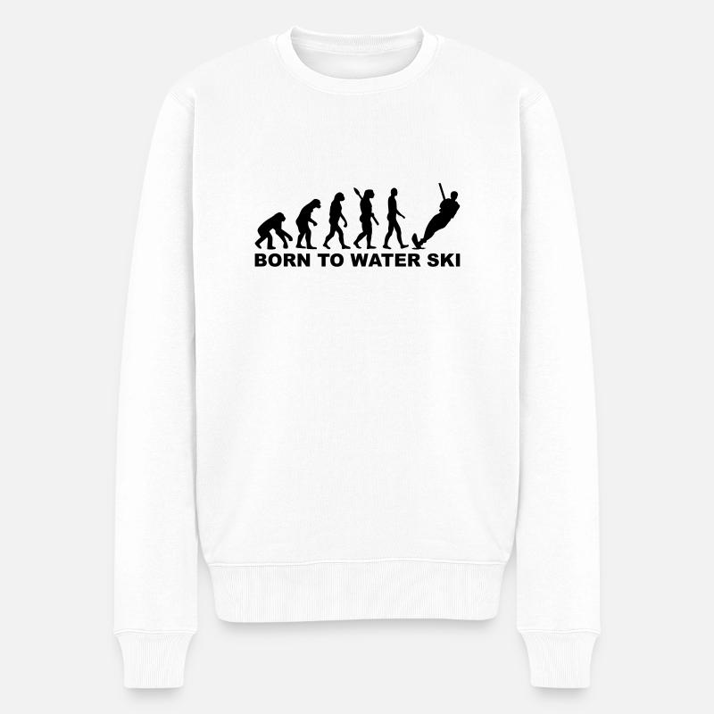 Wasserski - Männer Premium Bio Pullover - Weiß