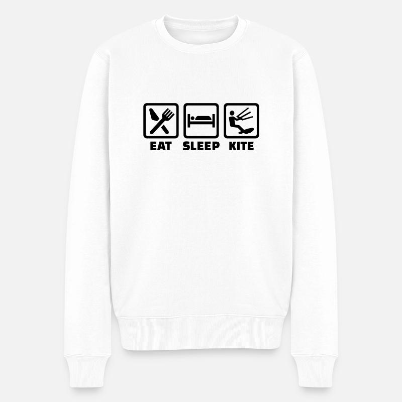 Kitesurfen - Männer Premium Bio Pullover - Weiß